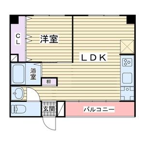 1LDK 間取り図