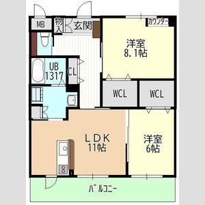 2LDK 間取り図