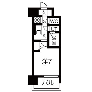 1K 間取り図