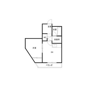 1DK 間取り図