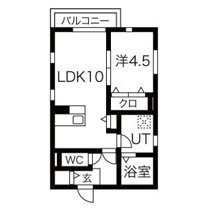1LDK 間取り図