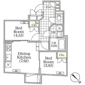 2DK 間取り図