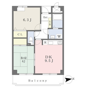 2DK 間取り図