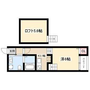 1K 間取り図