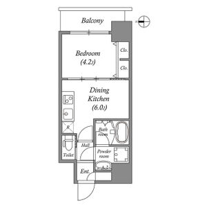 1DK 間取り図