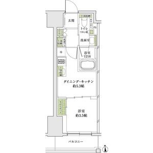 1DK 間取り図