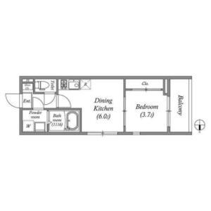 1DK 間取り図
