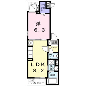 1LDK 間取り図