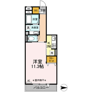 1K 間取り図