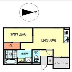 1LDK 間取り図