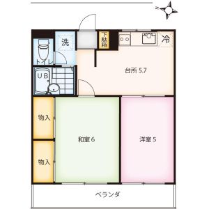 2DK 間取り図