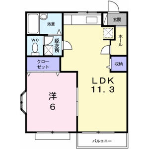 1LDK 間取り図