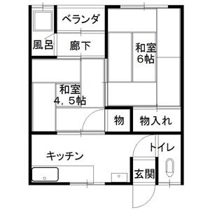 2DK 間取り図
