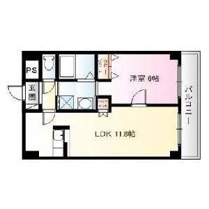 1LDK 間取り図