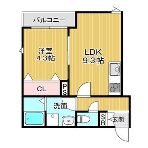 1LDK 間取り図