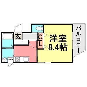 1K 間取り図