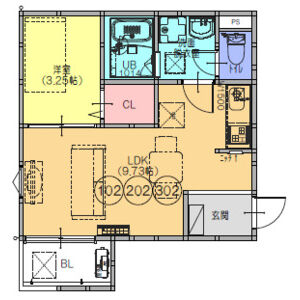 1LDK 間取り図