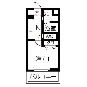 1K 間取り図