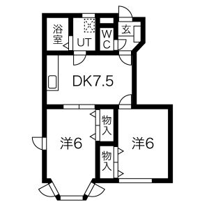 2DK 間取り図