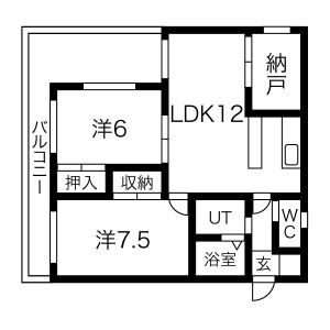 2LDK 間取り図
