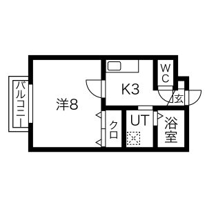 1K 間取り図