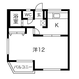 1K 間取り図
