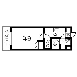 1K 間取り図