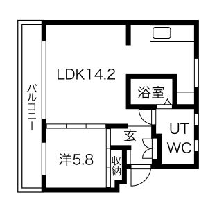 1LDK 間取り図