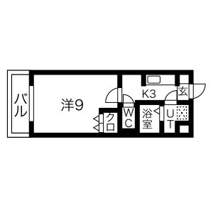 1K 間取り図