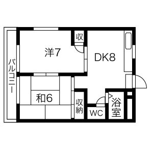 2DK 間取り図