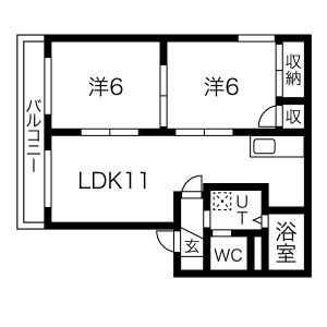 2LDK 間取り図