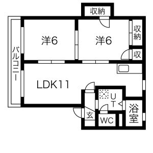 2LDK 間取り図