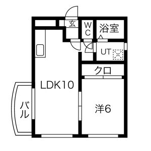 1LDK 間取り図