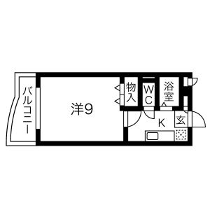 1K 間取り図