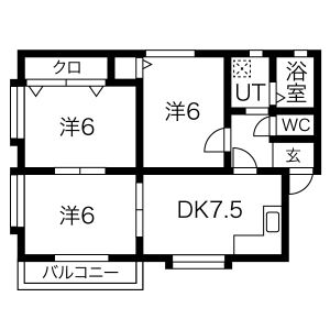 2LDK 間取り図