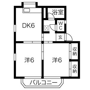 2DK 間取り図