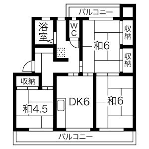 2LDK 間取り図