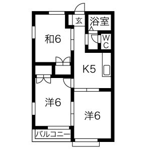 2LDK 間取り図