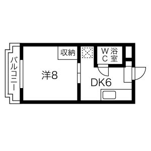 1DK 間取り図