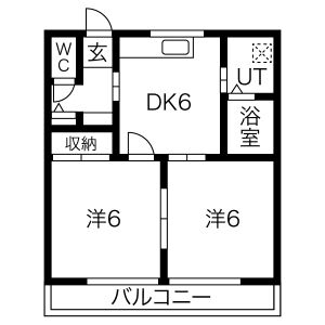 2DK 間取り図