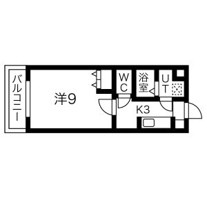 1K 間取り図