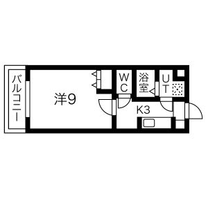 1K 間取り図