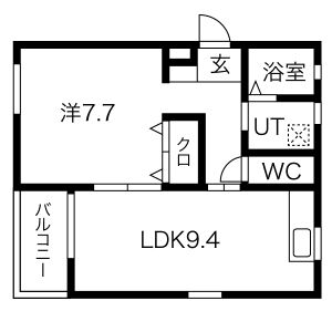 1LDK 間取り図