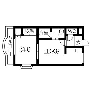 1LDK 間取り図