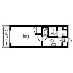 1K 間取り図