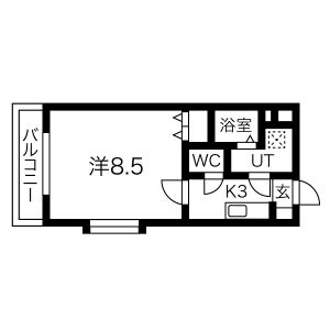 1K 間取り図