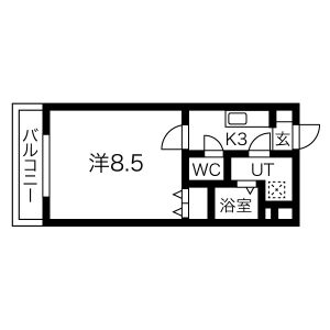 1K 間取り図