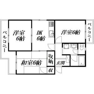 3DK 間取り図