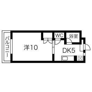 1DK 間取り図