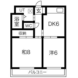 2DK 間取り図